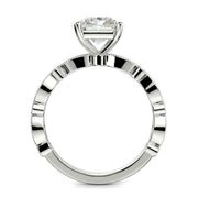 Caroline Radiant Cut Pave Art Deco 4 Prong Claw Set Engagement Ring Setting - Nivetta